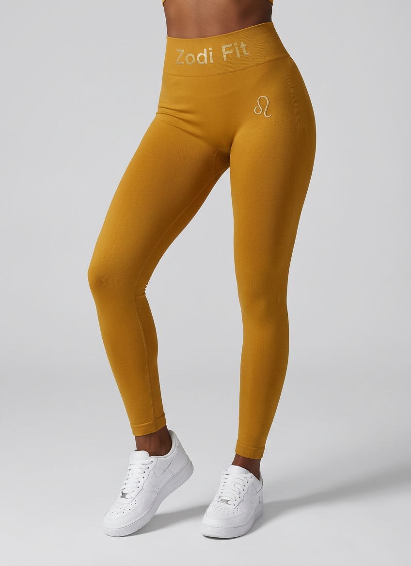 Zodi Fit Leo Edition Seamless Compression Leggings – Mustard Yellow