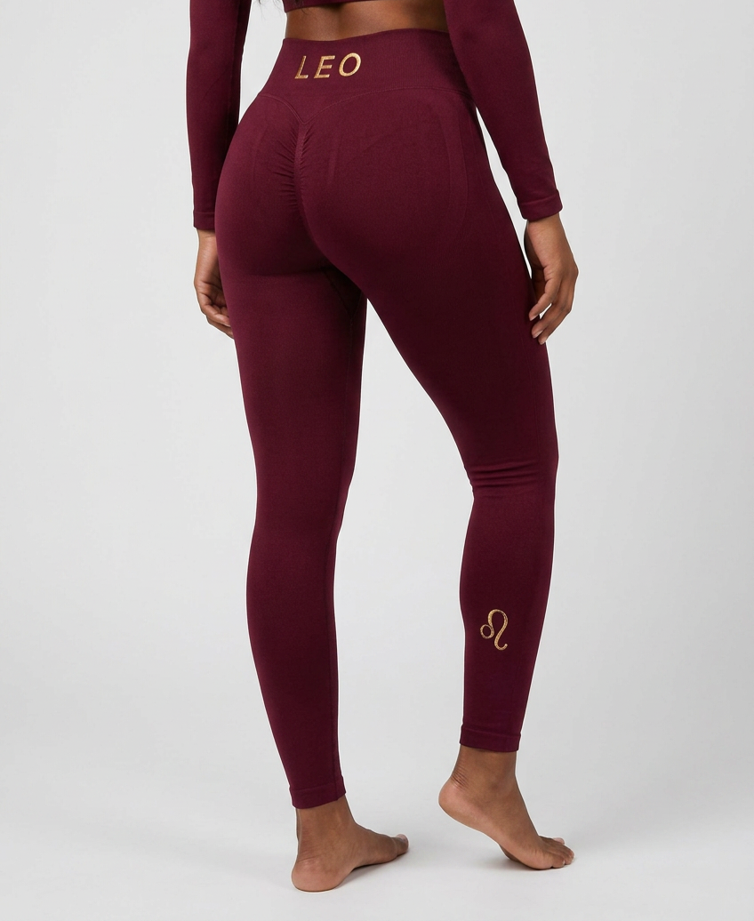 Zodi Fit Leo Edition Seamless Compression Leggings – Burgundy