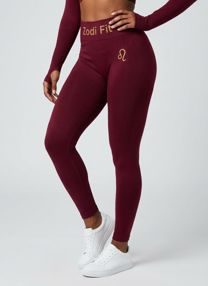 Zodi Fit Leo Edition Seamless Compression Leggings – Burgundy