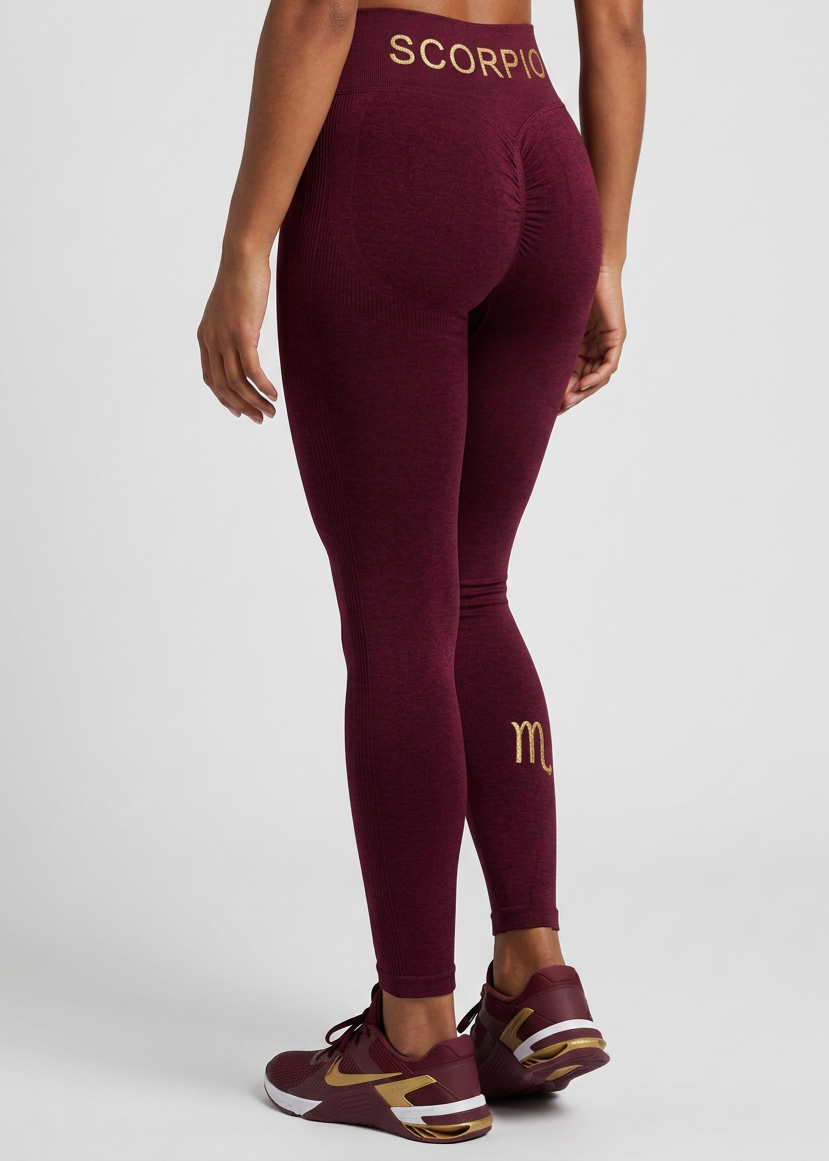 Zodi Fit Scorpio Edition Seamless Compression Leggings – Scorpio Burgundy