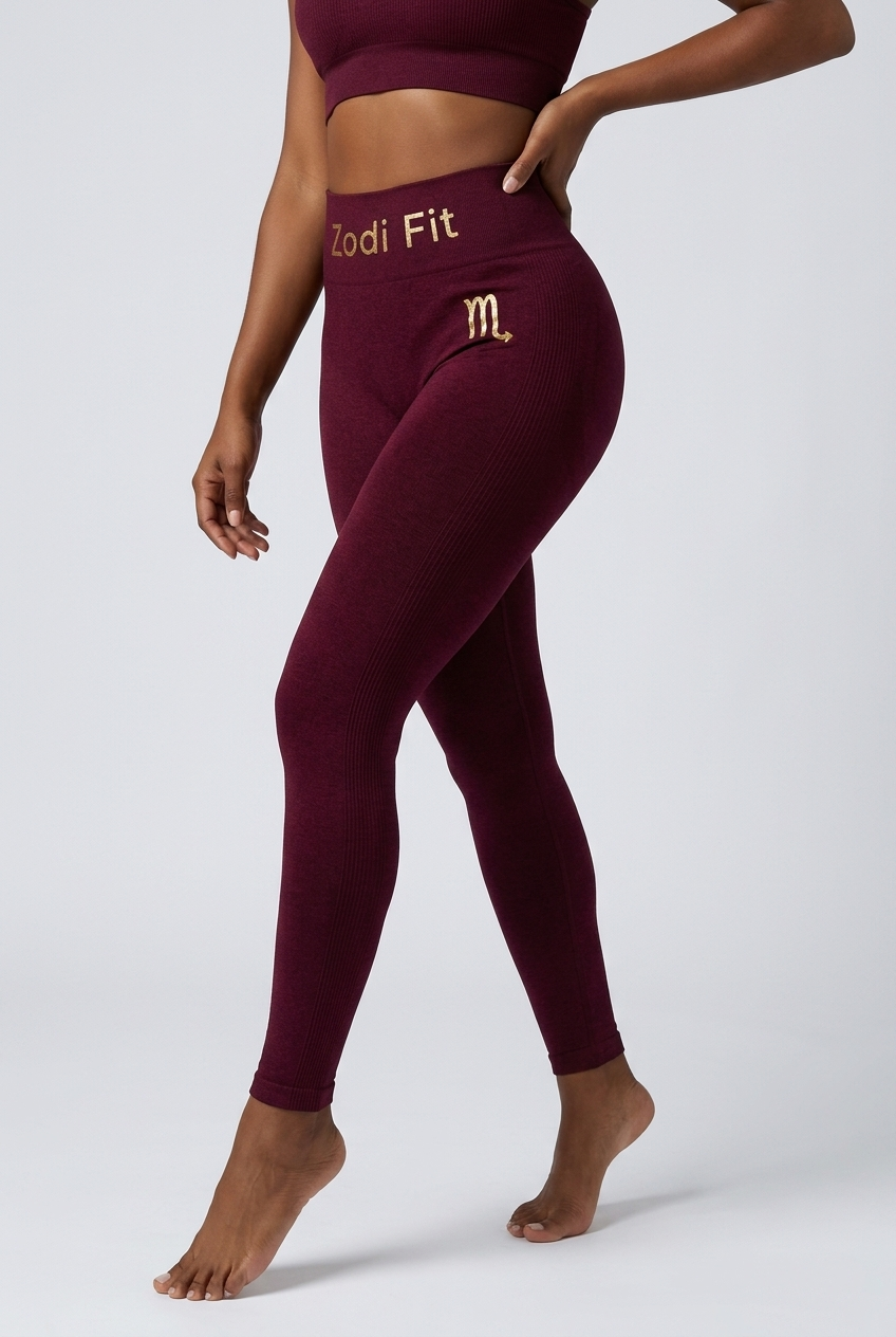 Zodi Fit Scorpio Edition Seamless Compression Leggings – Scorpio Burgundy