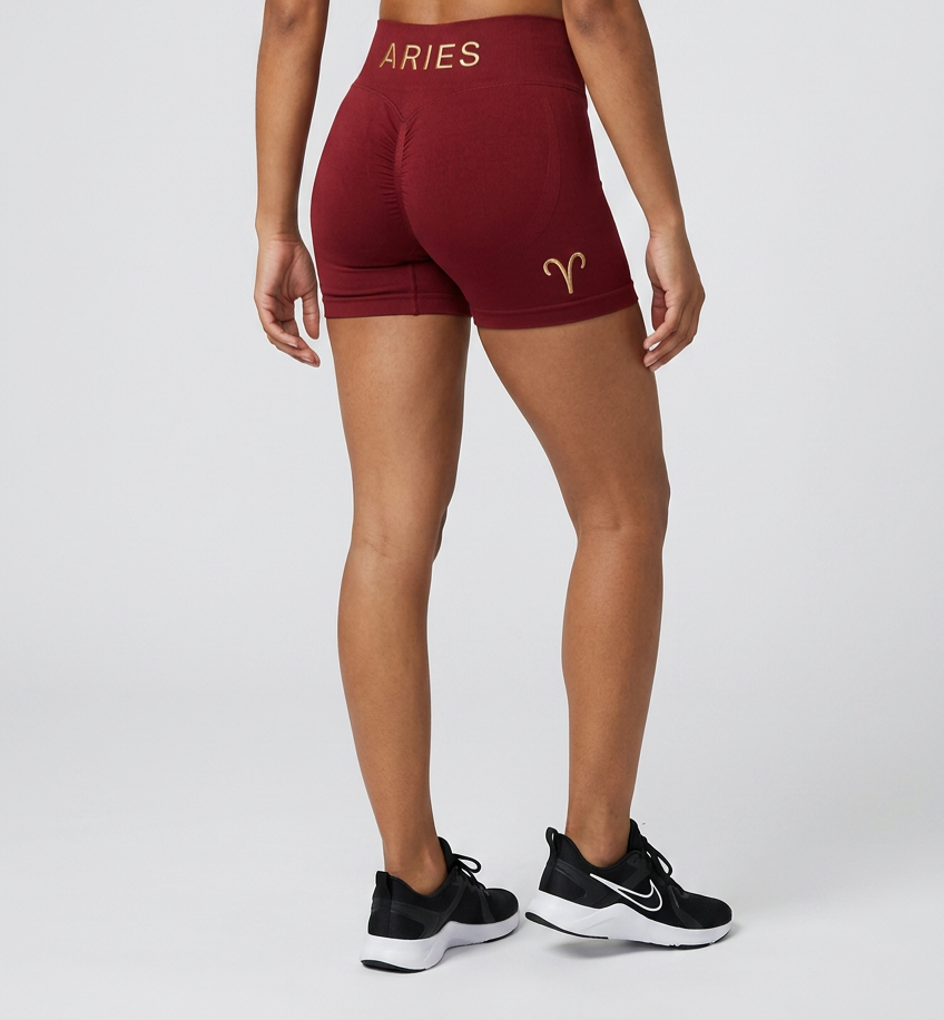 Zodi Fit Aries Edition Seamless Compression Shorts – Aries Burgundy