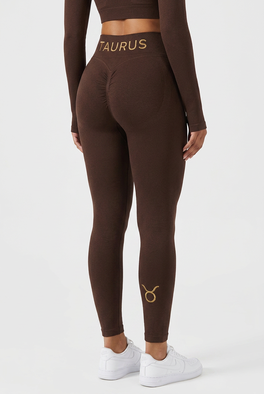 Zodi Fit Taurus Edition Seamless Compression Leggings – Taurus Coffee Brown