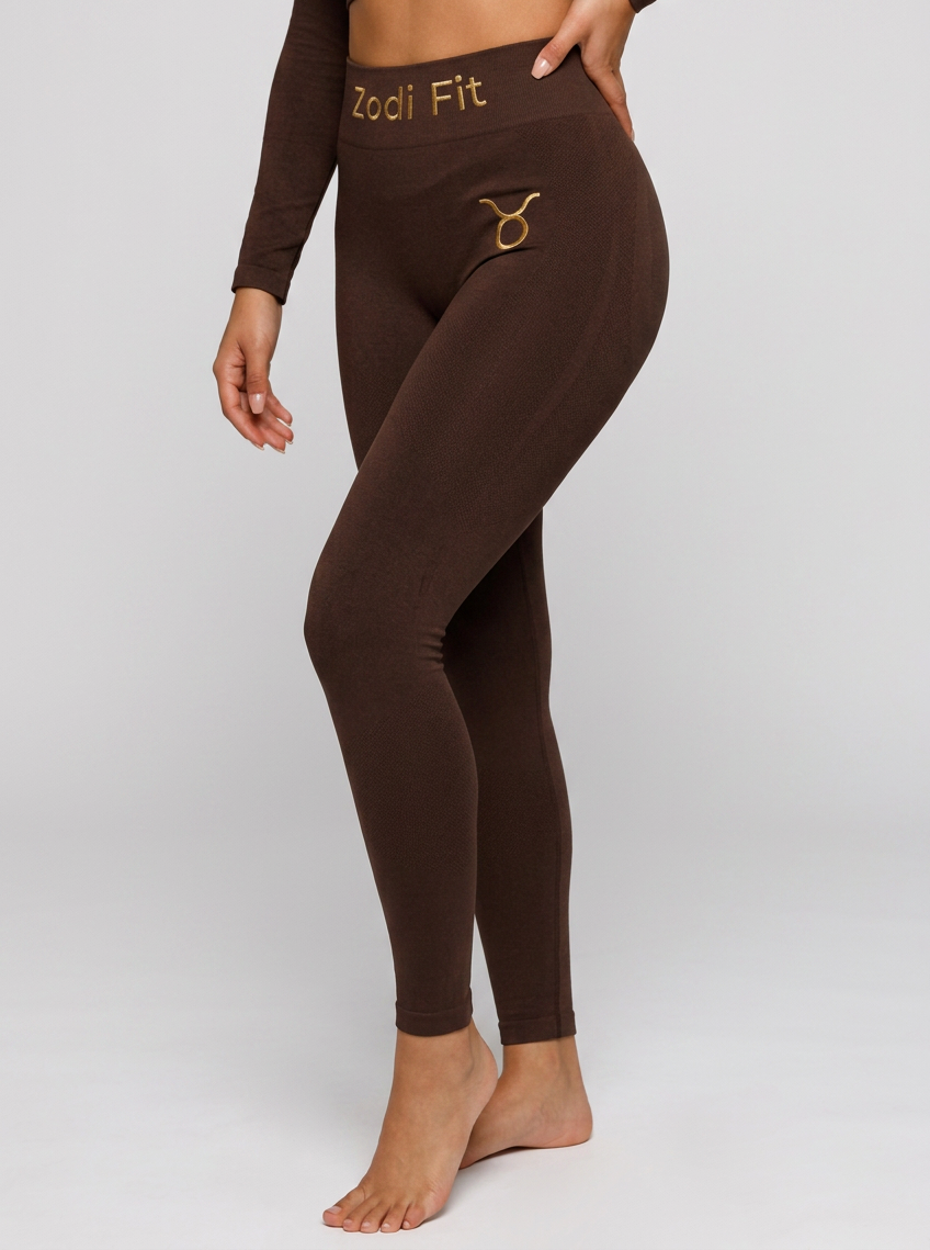 Zodi Fit Taurus Edition Seamless Compression Leggings – Taurus Coffee Brown
