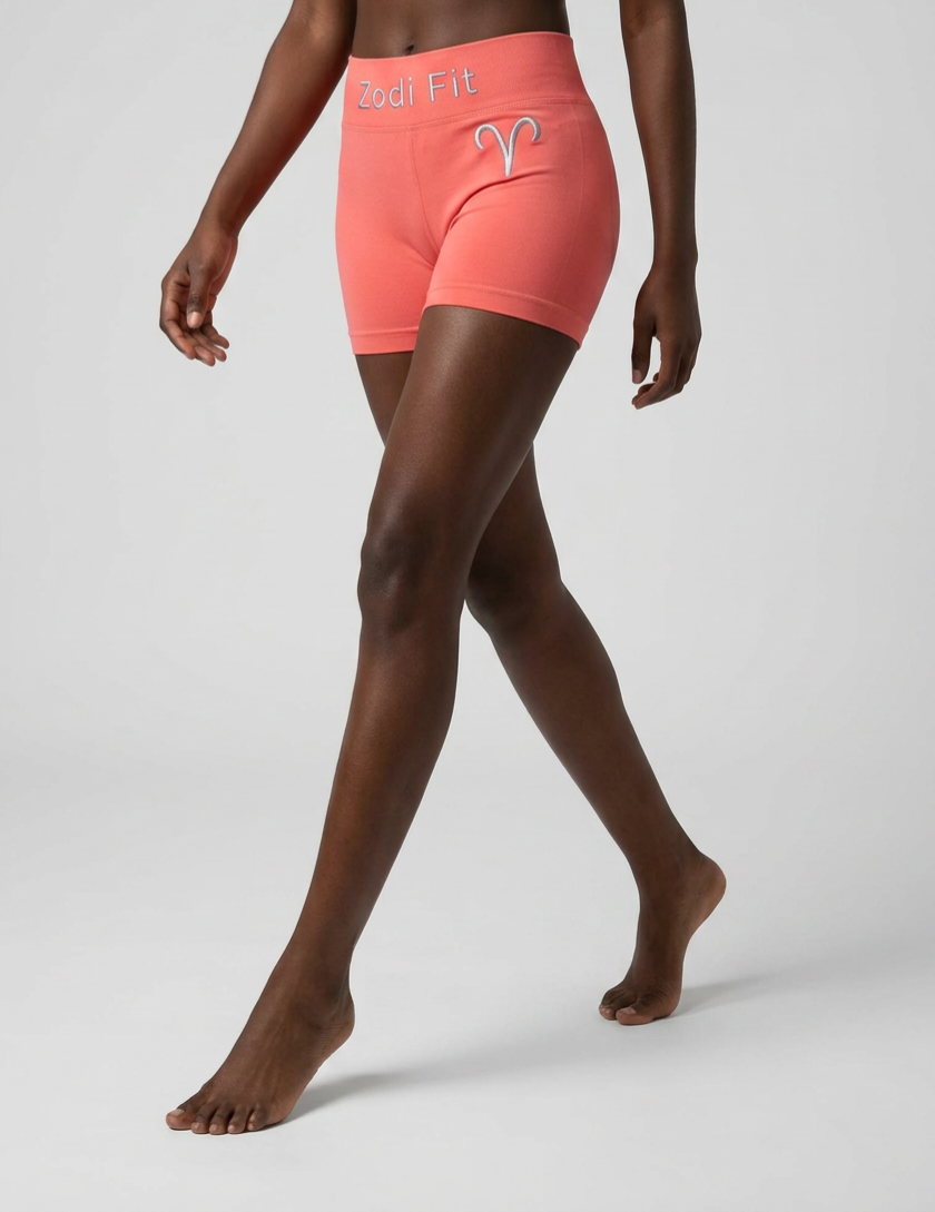 Zodi Fit Aries Edition Seamless Compression Shorts – Aries Coral Pink