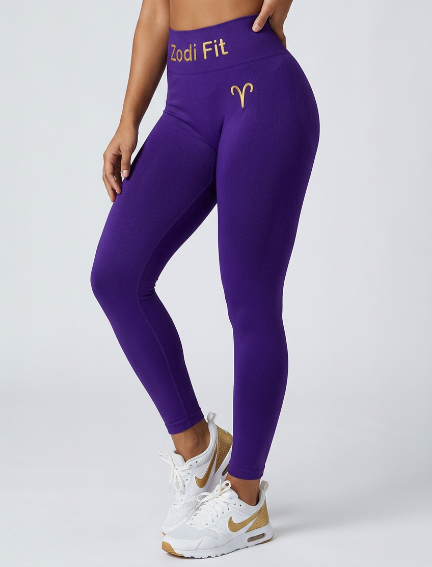 Zodi Fit Aries Edition Seamless Compression Leggings – Aries Royal Purple
