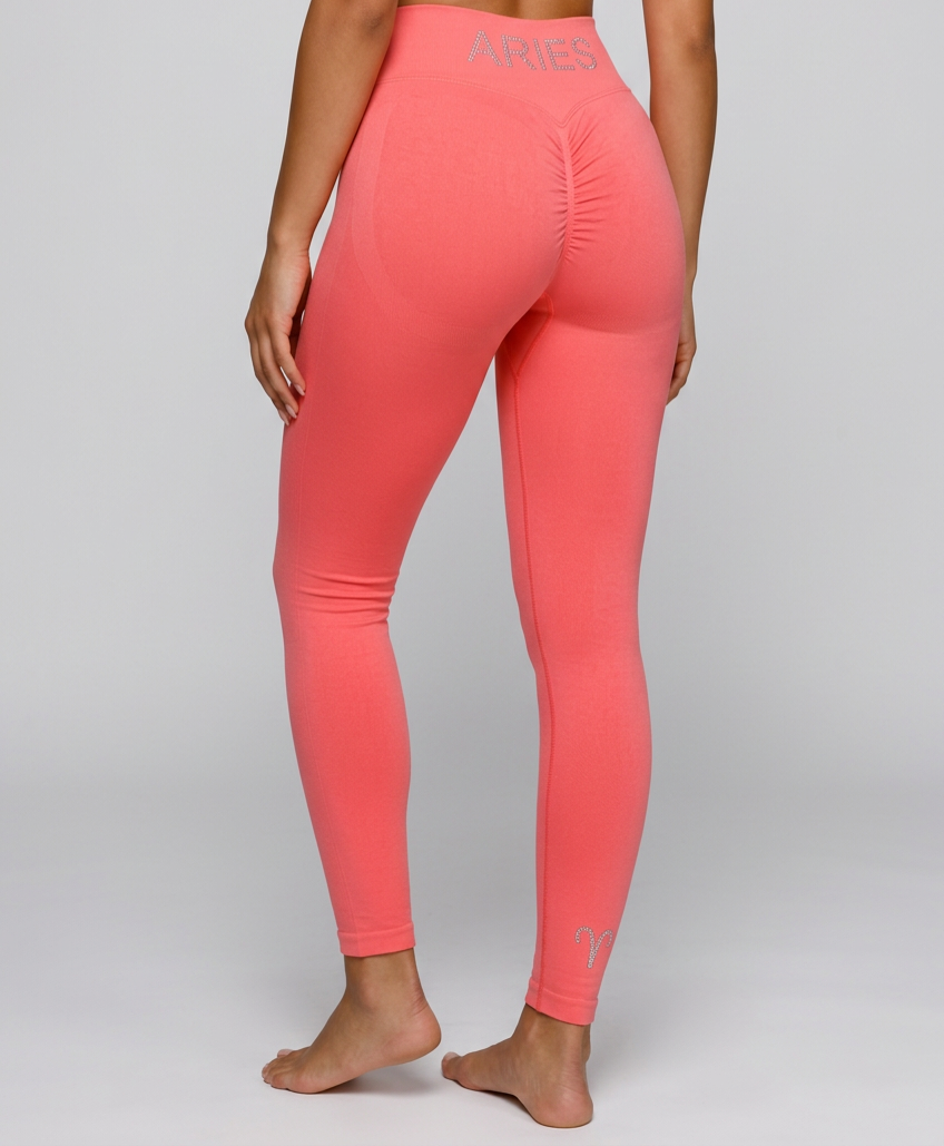 Zodi Fit Aries Edition Seamless Compression Leggings – Aries Coral Pink