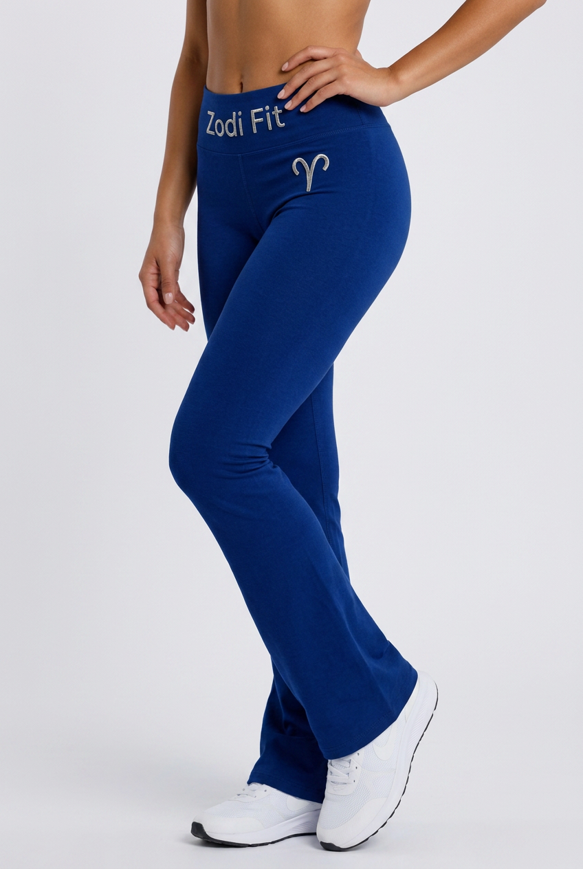 Zodi Fit Aries Edition Luxury Flare Leggings – Aries Light Royal Blue