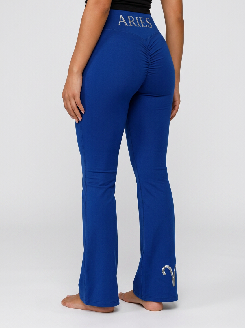 Zodi Fit Aries Edition Luxury Flare Leggings – Aries Light Royal Blue