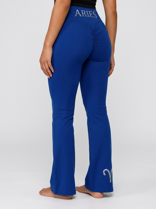 Zodi Fit Aries Edition Luxury Flare Leggings – Aries Light Royal Blue