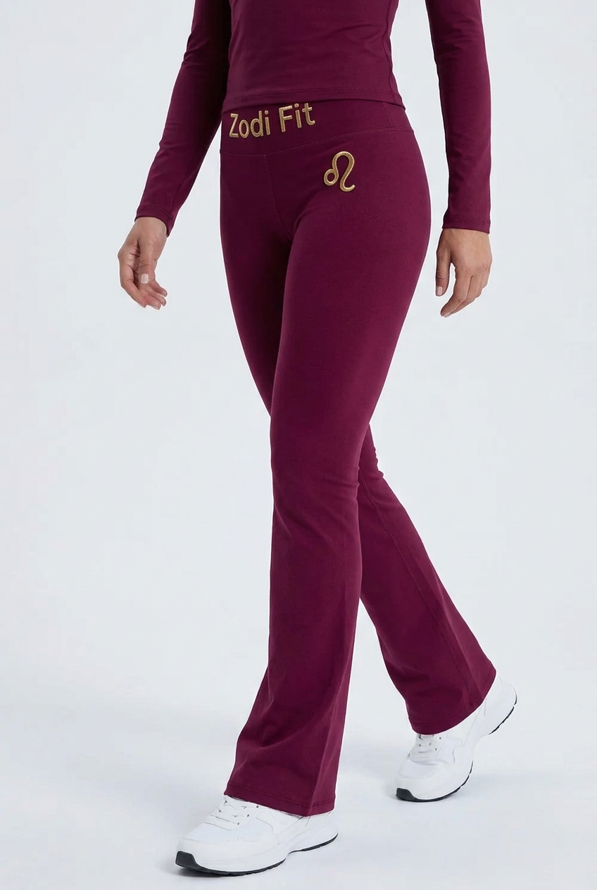 Zodi Fit Leo Edition Luxury Flare Leggings – Leo Burgundy