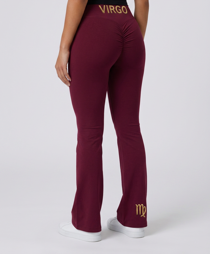 Zodi Fit Virgo Edition Luxury Flare Leggings – Virgo Burgundy