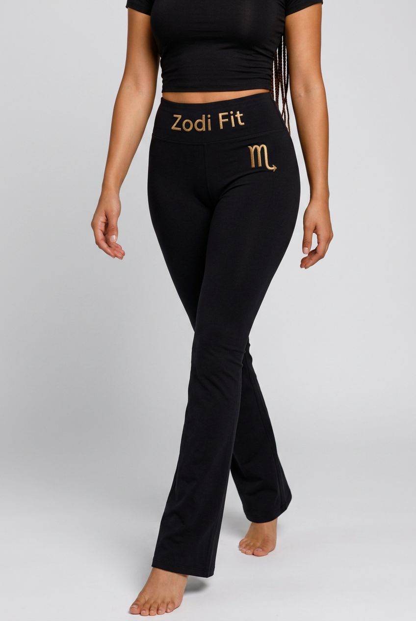 Zodi Fit Scorpio Edition Luxury Flare Leggings – Obsidian Black