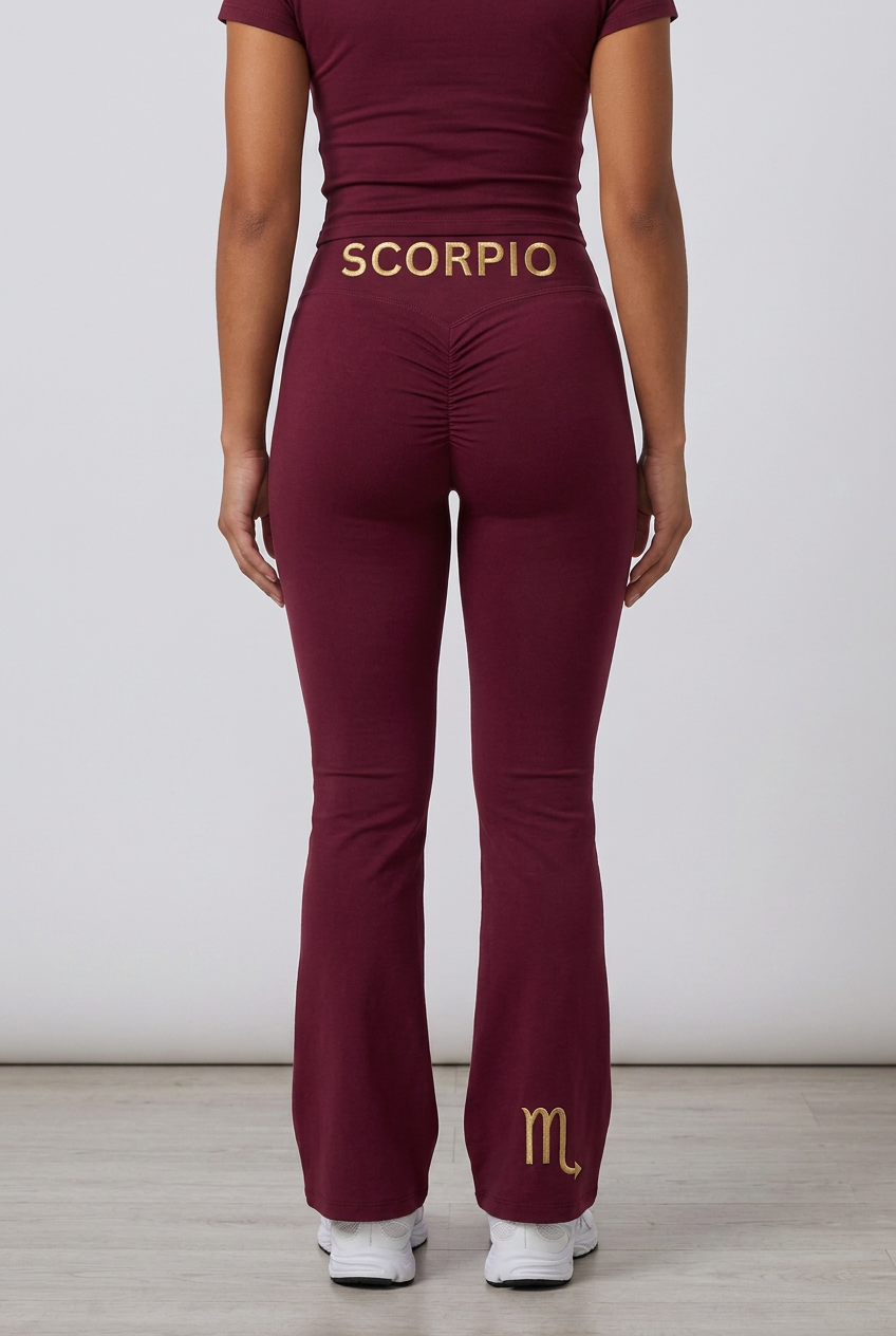 Zodi Fit Scorpio Edition Luxury Flare Leggings – Scorpio Burgundy