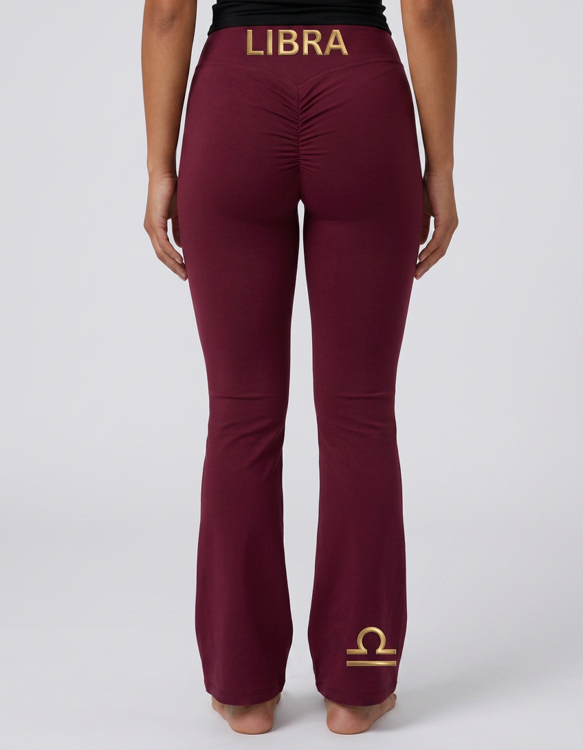Zodi Fit Libra Edition Luxury Flare Leggings – Libra Burgundy