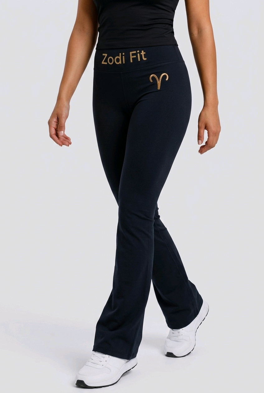 Zodi Fit Aries Edition Luxury Flare Leggings – Aries Onyx Black