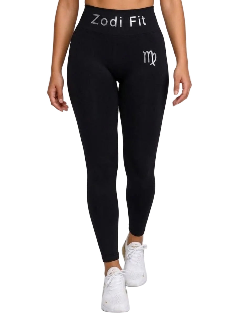 Zodi Fit Virgo Collection Seamless Compression Leggings – Black Eclipse