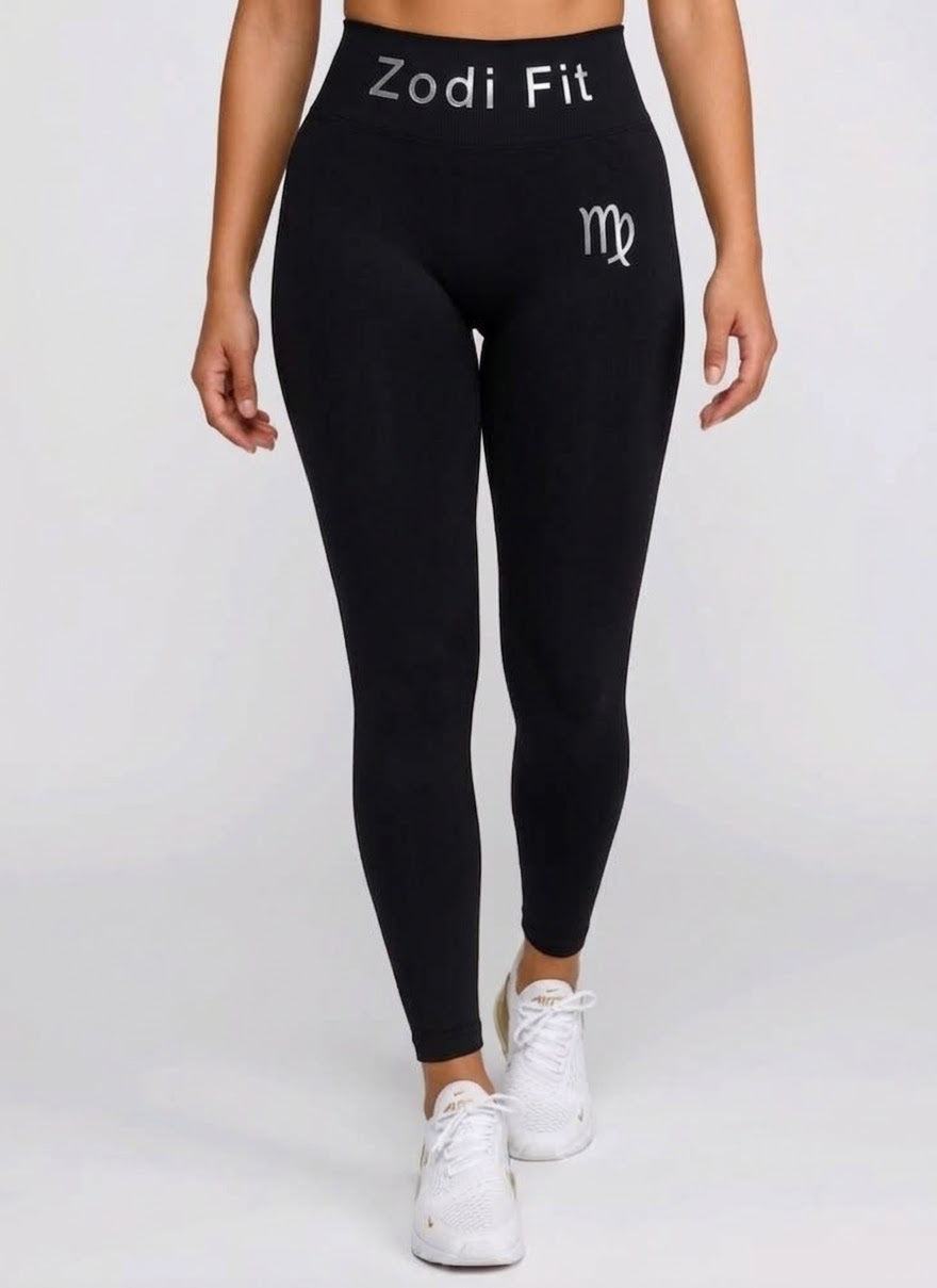 Zodi Fit Virgo Collection Seamless Compression Leggings – Black Eclipse