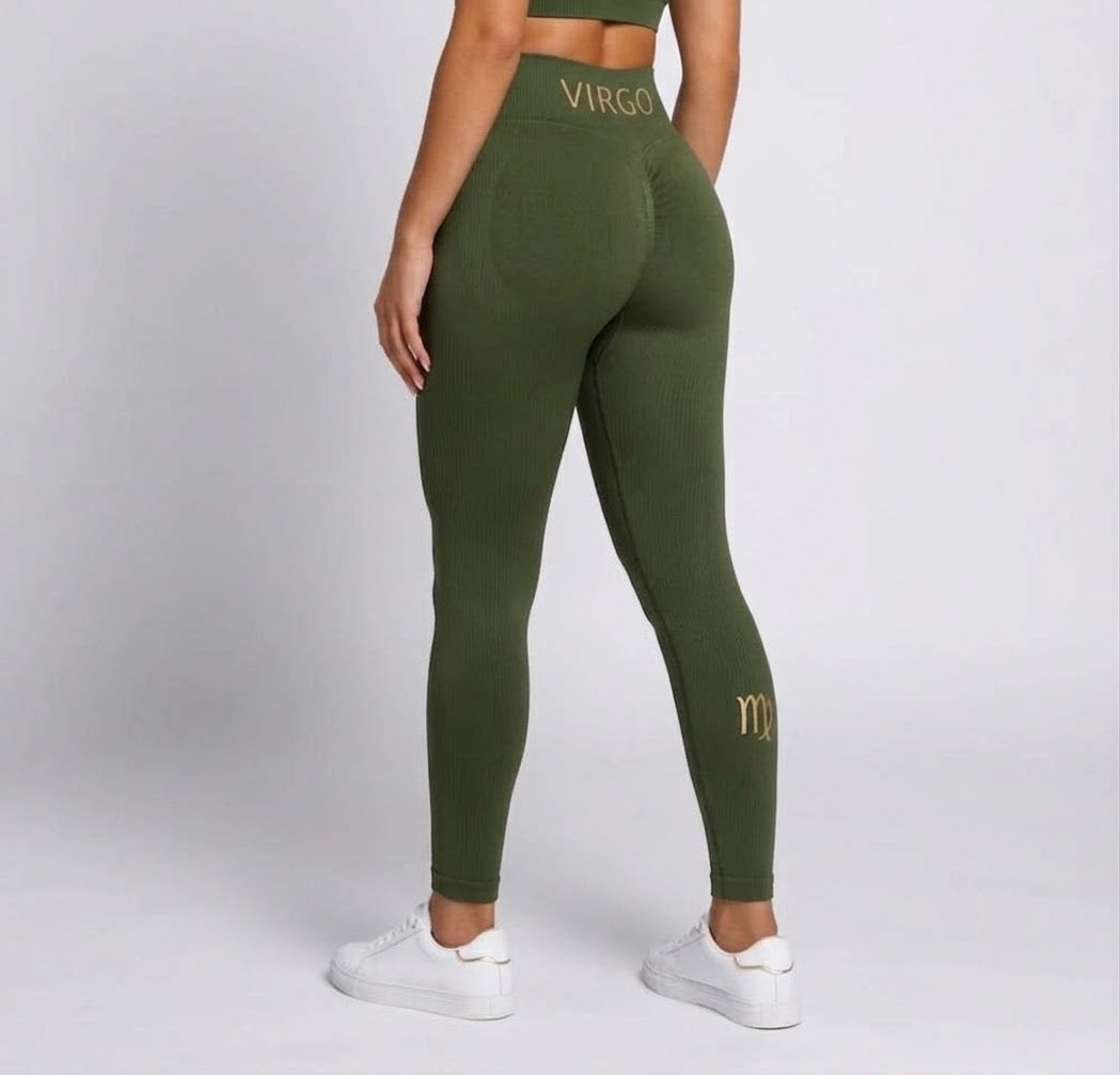 Zodi Fit Virgo Collection Seamless Compression Leggings – Cosmic Moss