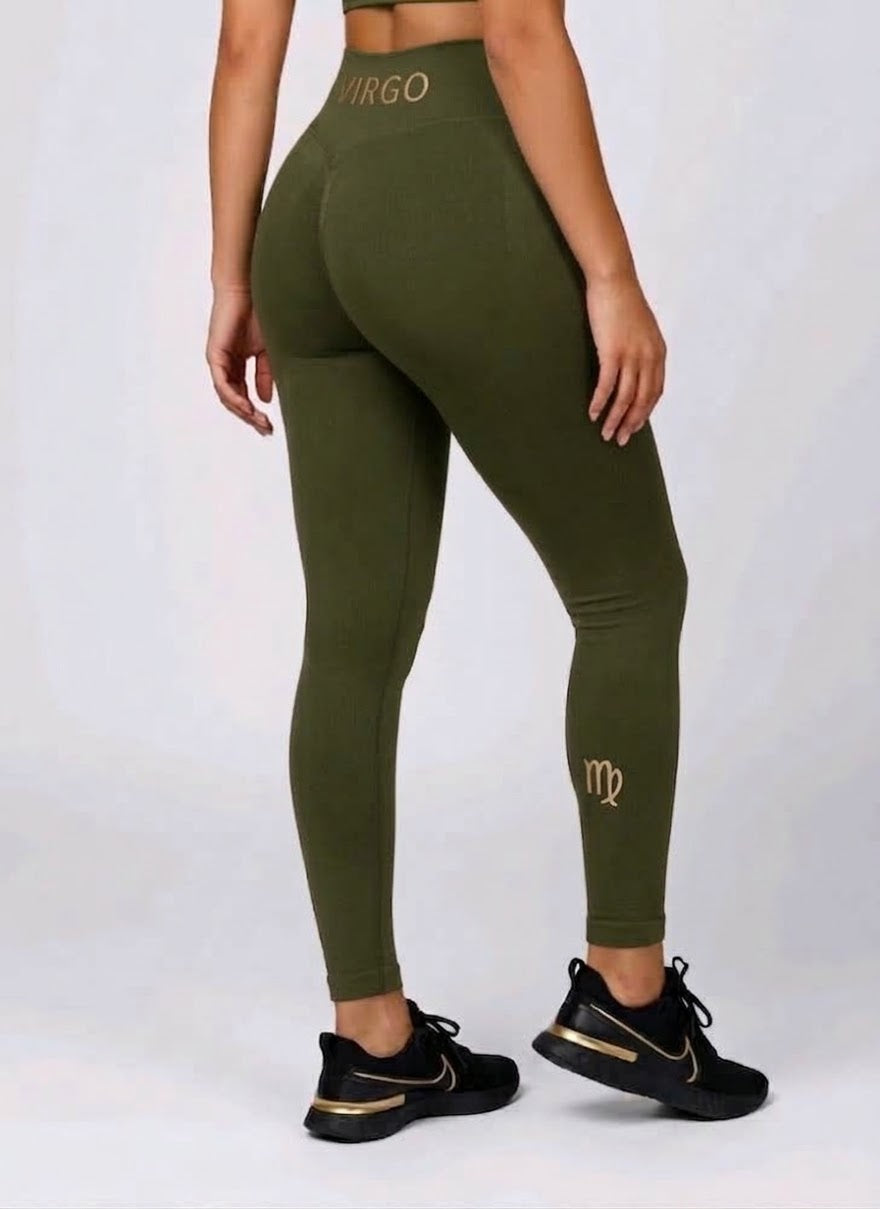 Zodi Fit Virgo Collection Seamless Compression Leggings – Cosmic Moss