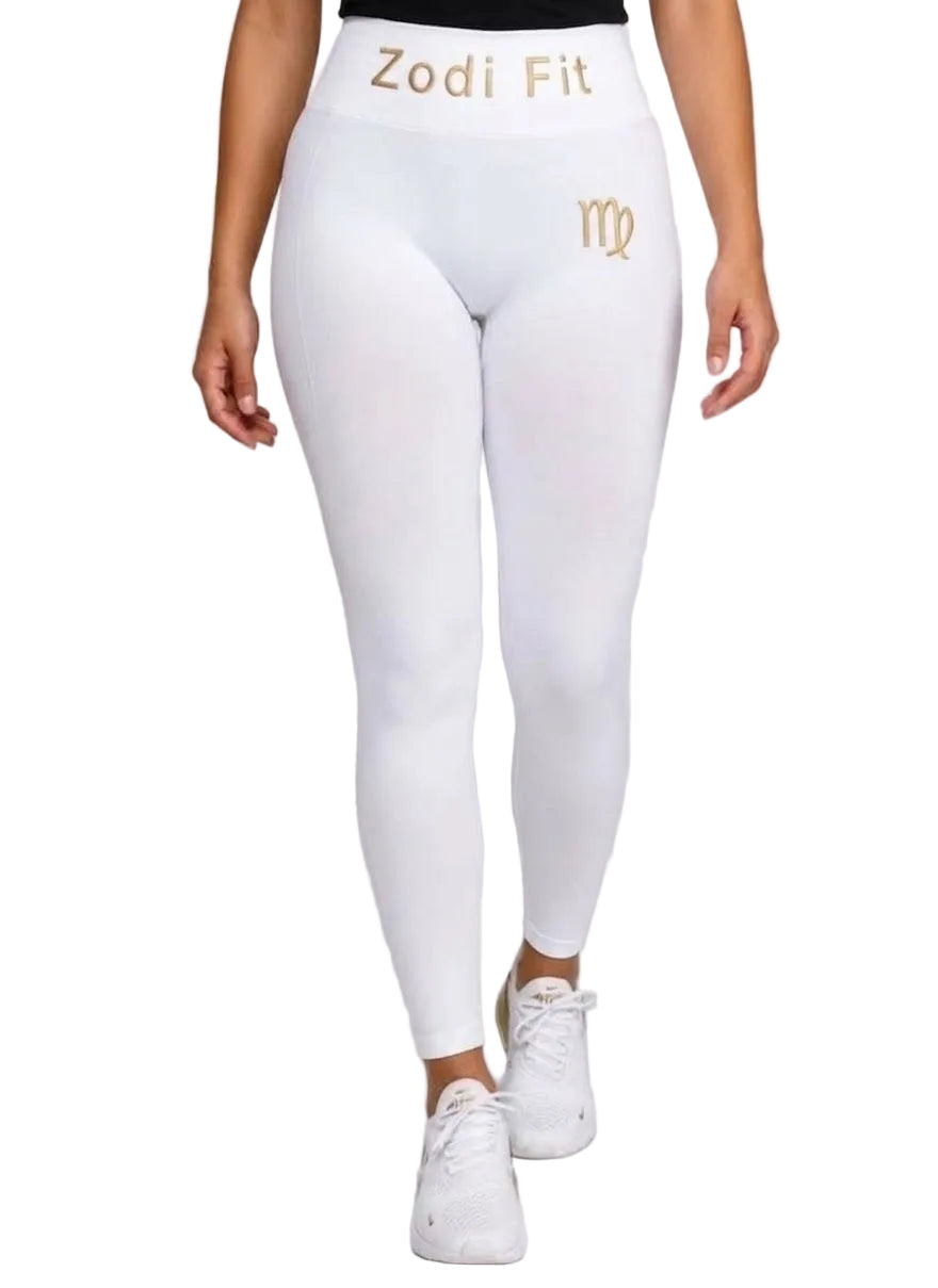Zodi Fit Virgo Collection Seamless Compression Leggings – Pure White