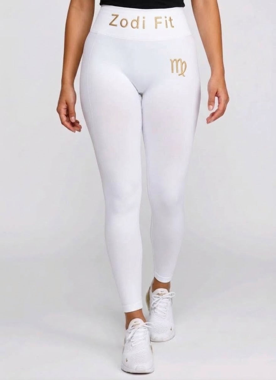 Zodi Fit Virgo Collection Seamless Compression Leggings – Pure White