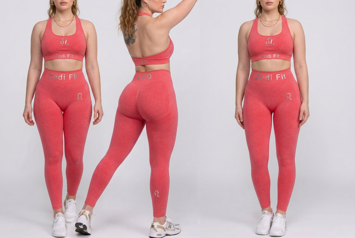Zodi Fit Leo Collection Seamless Compression Leggings – Coral Pink