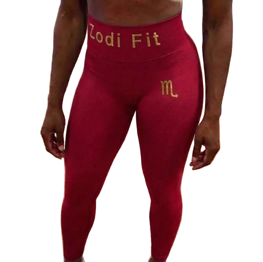 Zodi Fit Scorpio Collection Seamless Compression Leggings – Ruby Red