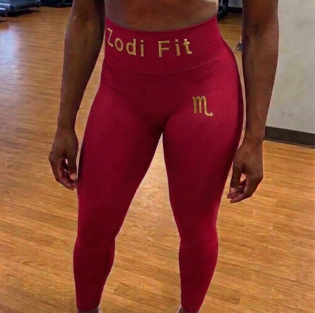 Zodi Fit Scorpio Collection Seamless Compression Leggings – Ruby Red