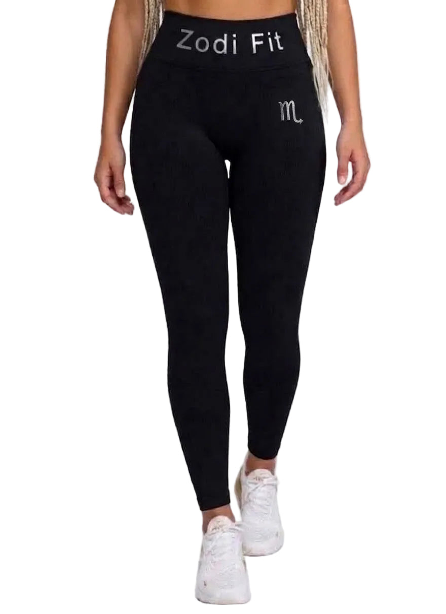Zodi Fit Scorpio Collection Seamless Compression Leggings – Black Eclipse