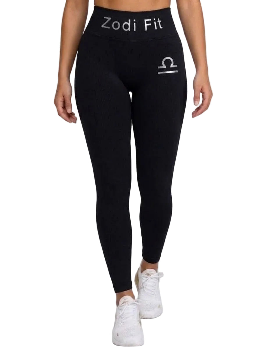 Zodi Fit Libra Collection Seamless Compression Leggings – Black Eclipse