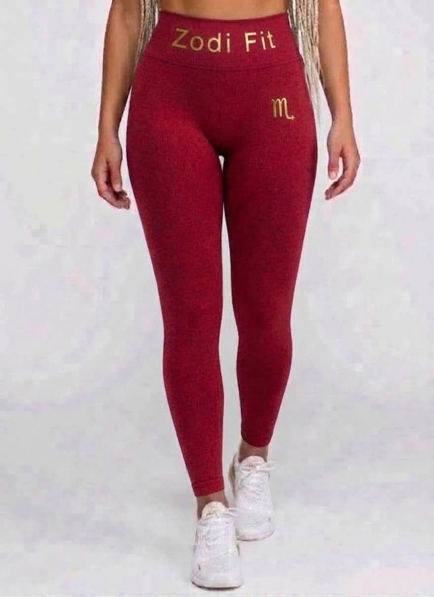 Zodi Fit Scorpio Collection Seamless Compression Leggings – Ruby Red
