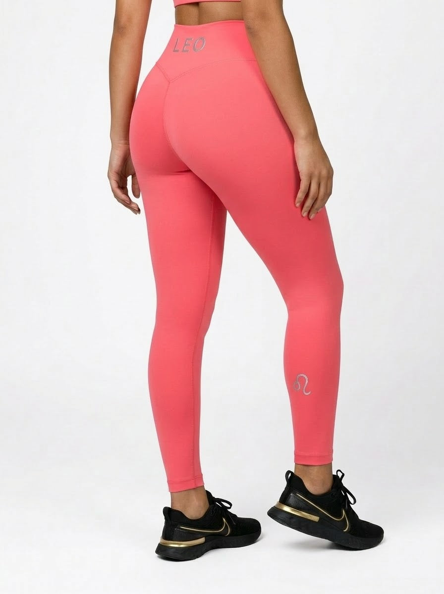Zodi Fit Leo Collection Seamless Compression Leggings – Coral Pink
