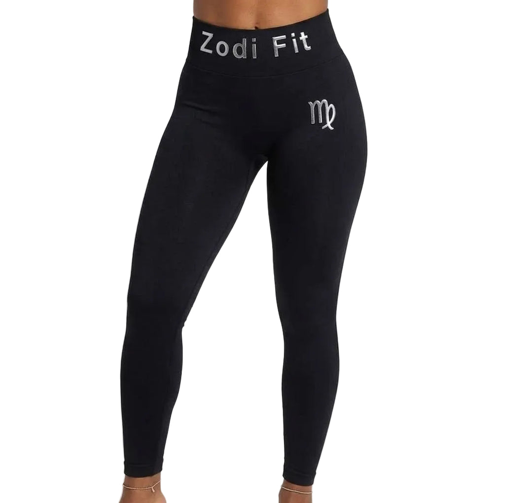 Zodi Fit Virgo Collection Seamless Compression Leggings – Black Eclipse