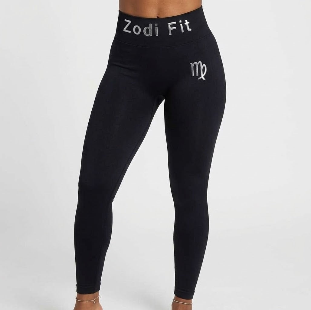 Zodi Fit Virgo Collection Seamless Compression Leggings – Black Eclipse