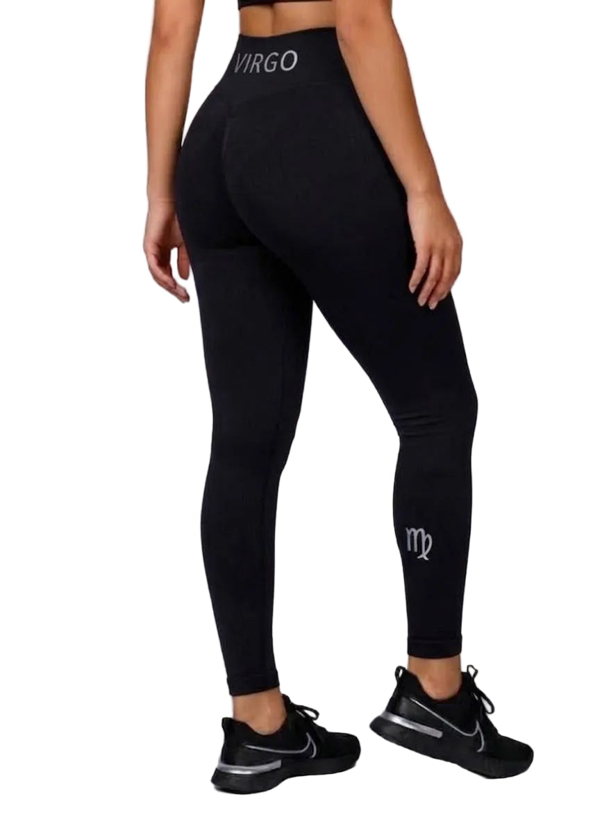 Zodi Fit Virgo Collection Seamless Compression Leggings – Black Eclipse