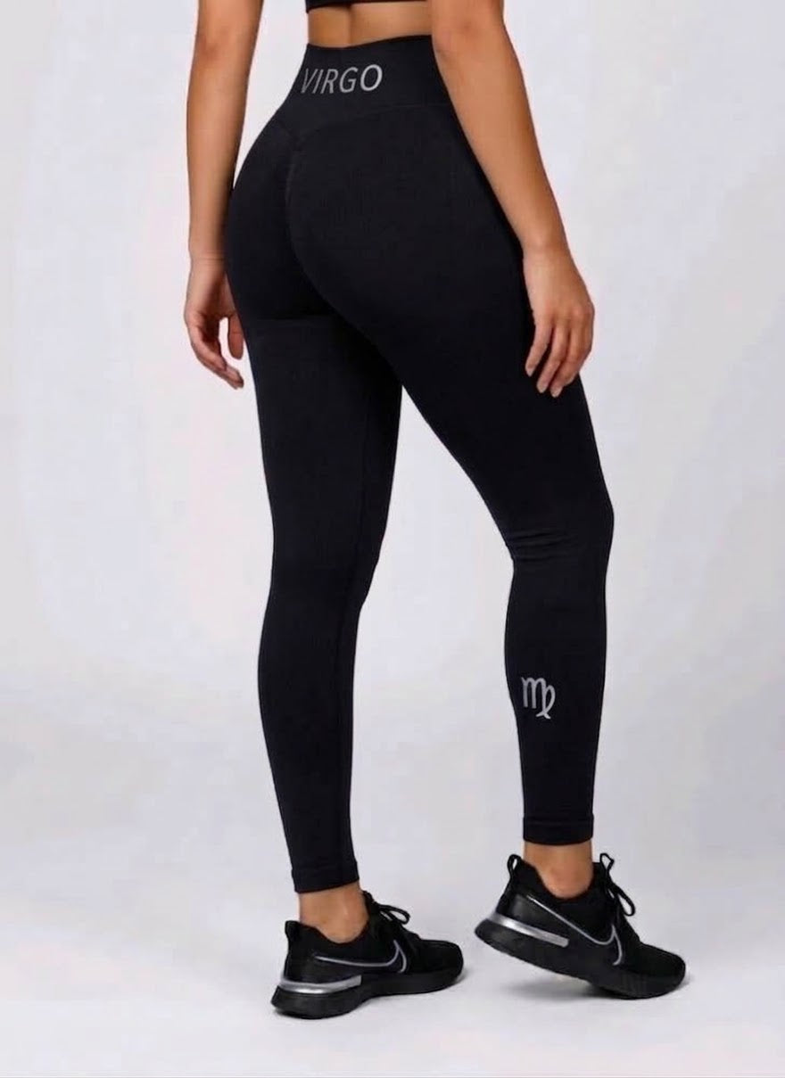Zodi Fit Virgo Collection Seamless Compression Leggings – Black Eclipse