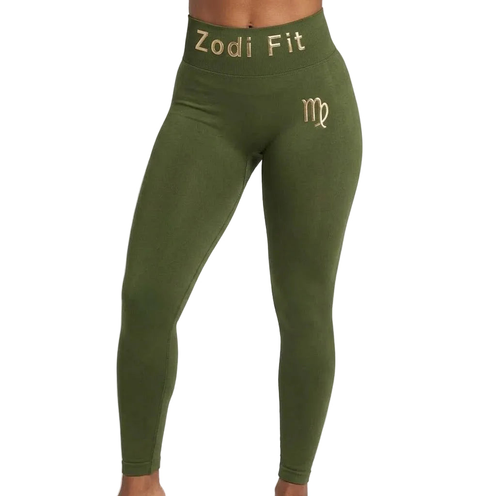 Zodi Fit Virgo Collection Seamless Compression Leggings – Cosmic Moss