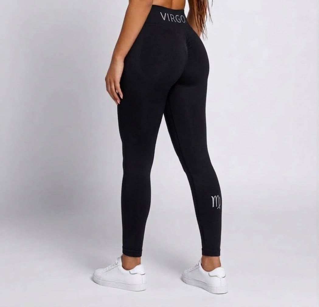 Zodi Fit Virgo Collection Seamless Compression Leggings – Black Eclipse