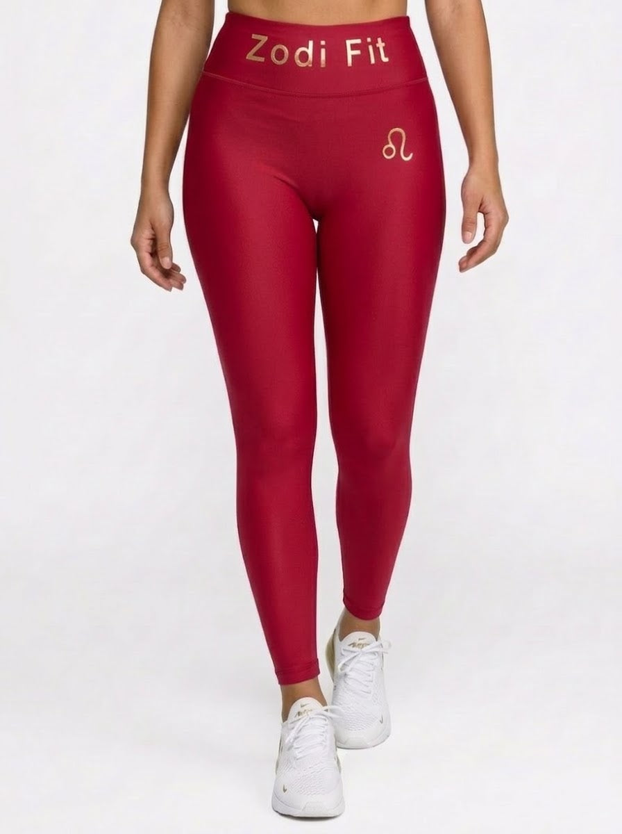 Zodi Fit Leo Collection Seamless Compression Leggings – Ruby Red