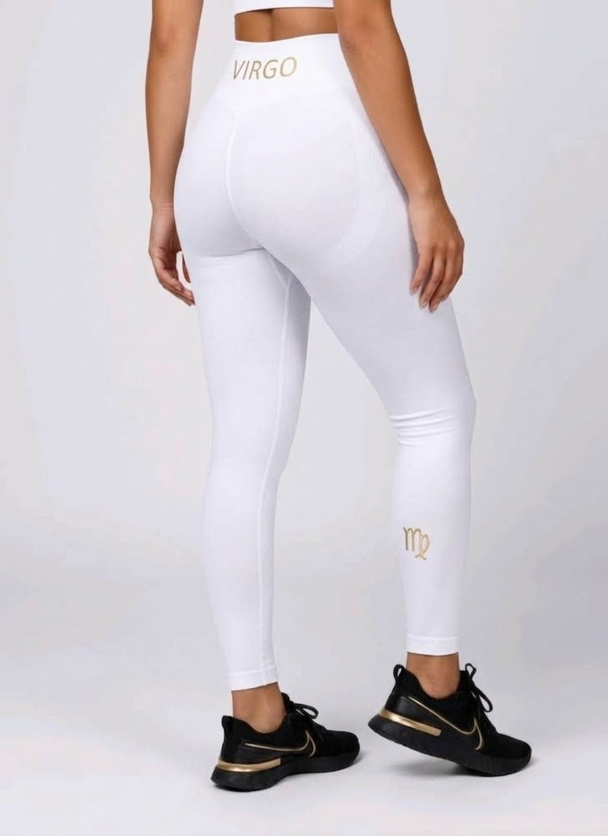 Zodi Fit Virgo Collection Seamless Compression Leggings – Pure White